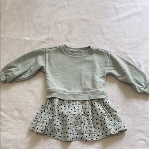 Baby Gap Green Sweatshirt Dress.